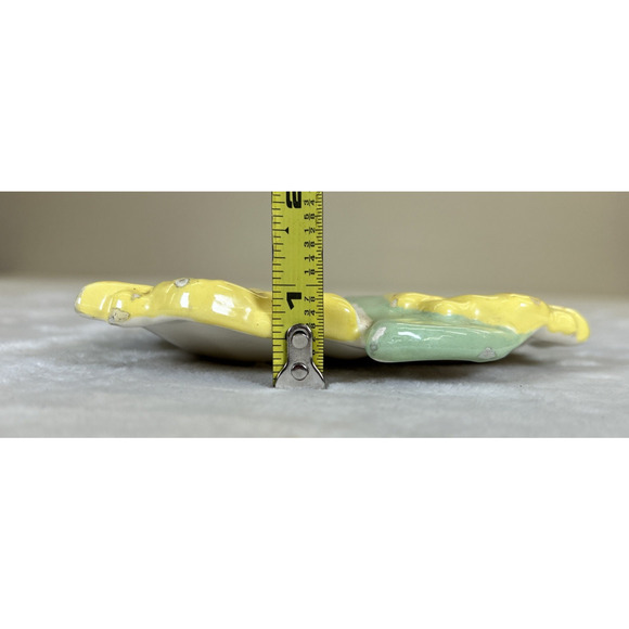 Vtg Yellow Tulip Double Spoon Rest 1975 Holland Mold Handpainted Initialed Chrty - Picture 11 of 11